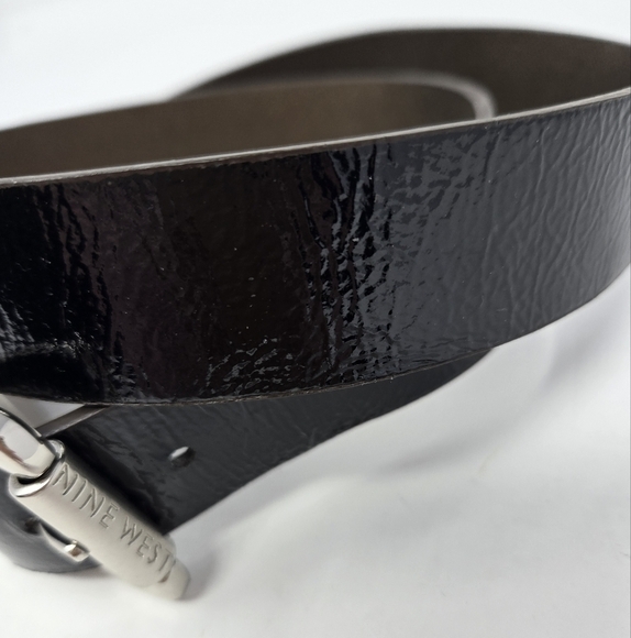 NINE WEST REVERSIBLE FAUX LEATHER BELT BLACK & METALLIC BRONZE WOMEN MEDIUM - Picture 3 of 12